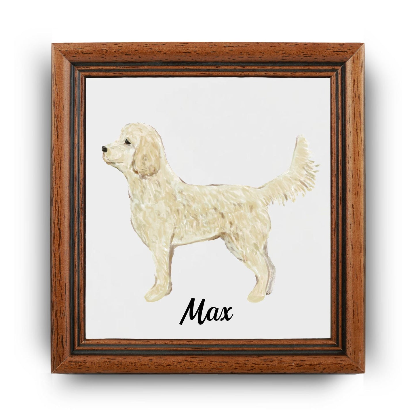 Golden Doodle Ceramic Tile - MerikaArt