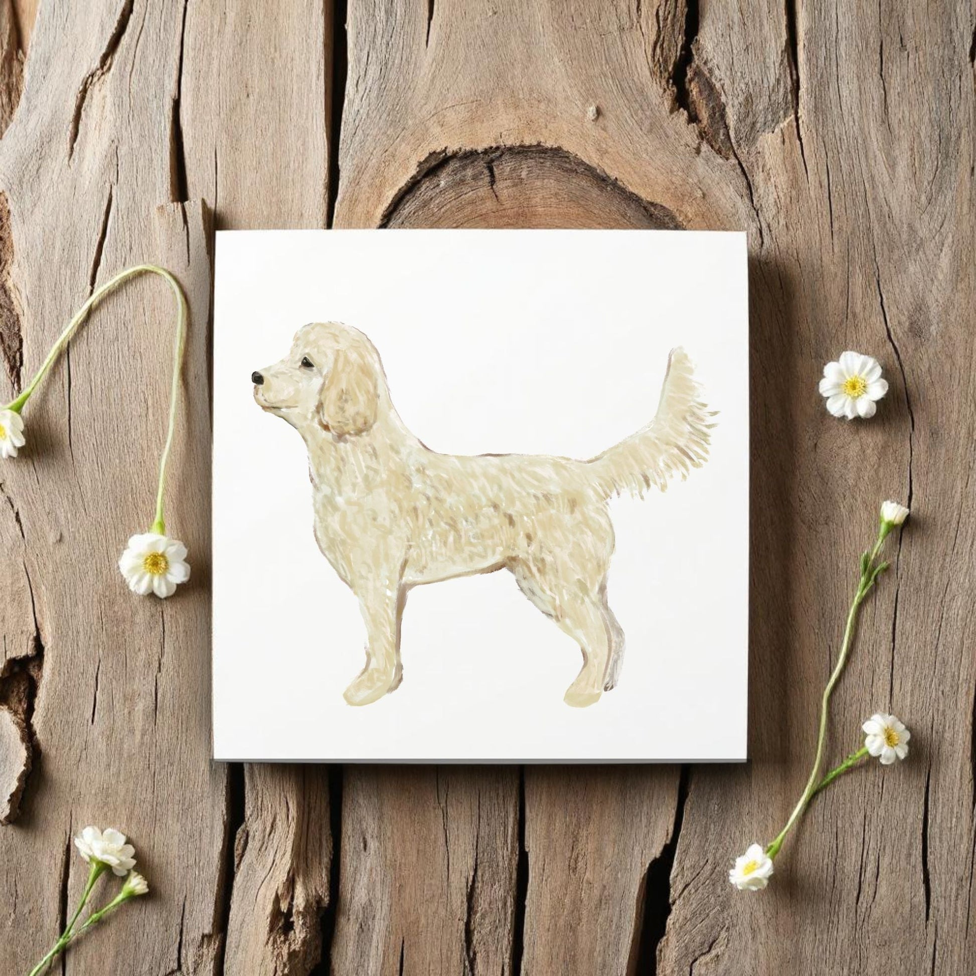 Golden Doodle Ceramic Tile - MerikaArt