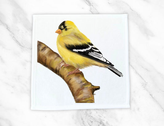 Golden Finch Washcloth – A Vibrant Nature - Inspired Towel - MerikaArt