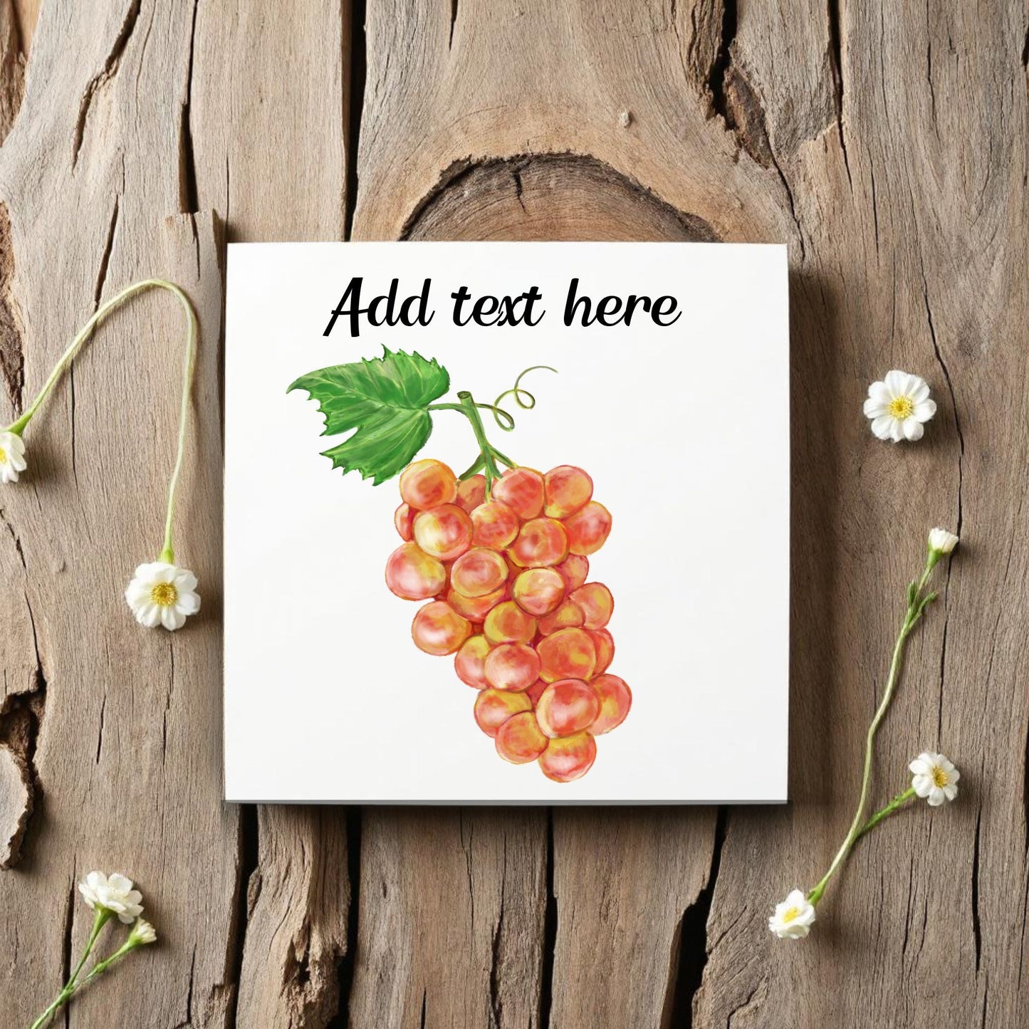 Golden Grapes Ceramic Tile – Handcrafted Kitchen Art - MerikaArt