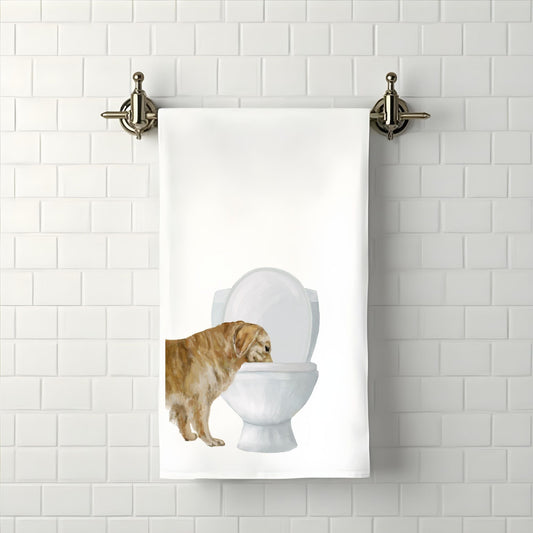 Golden Retriever Bathroom Towel - MerikaArt