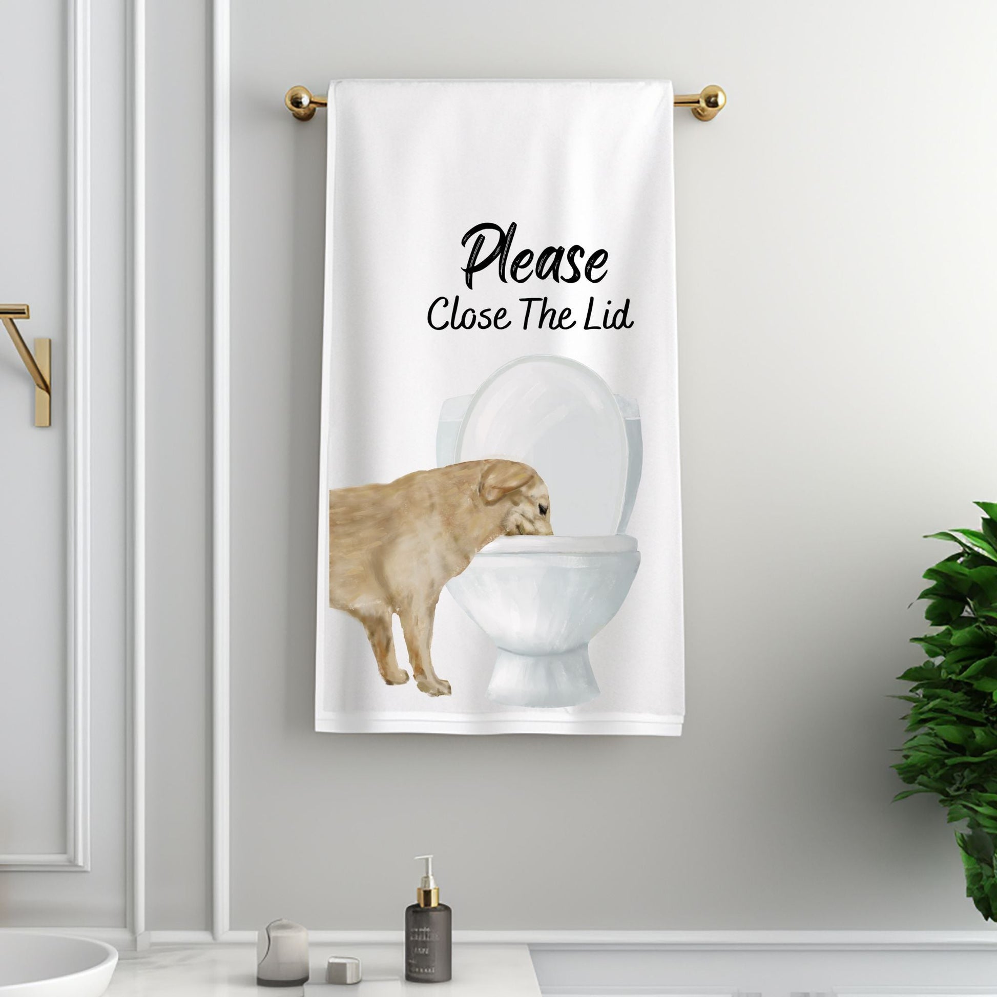 Golden Retriever Bathroom Towel - MerikaArt