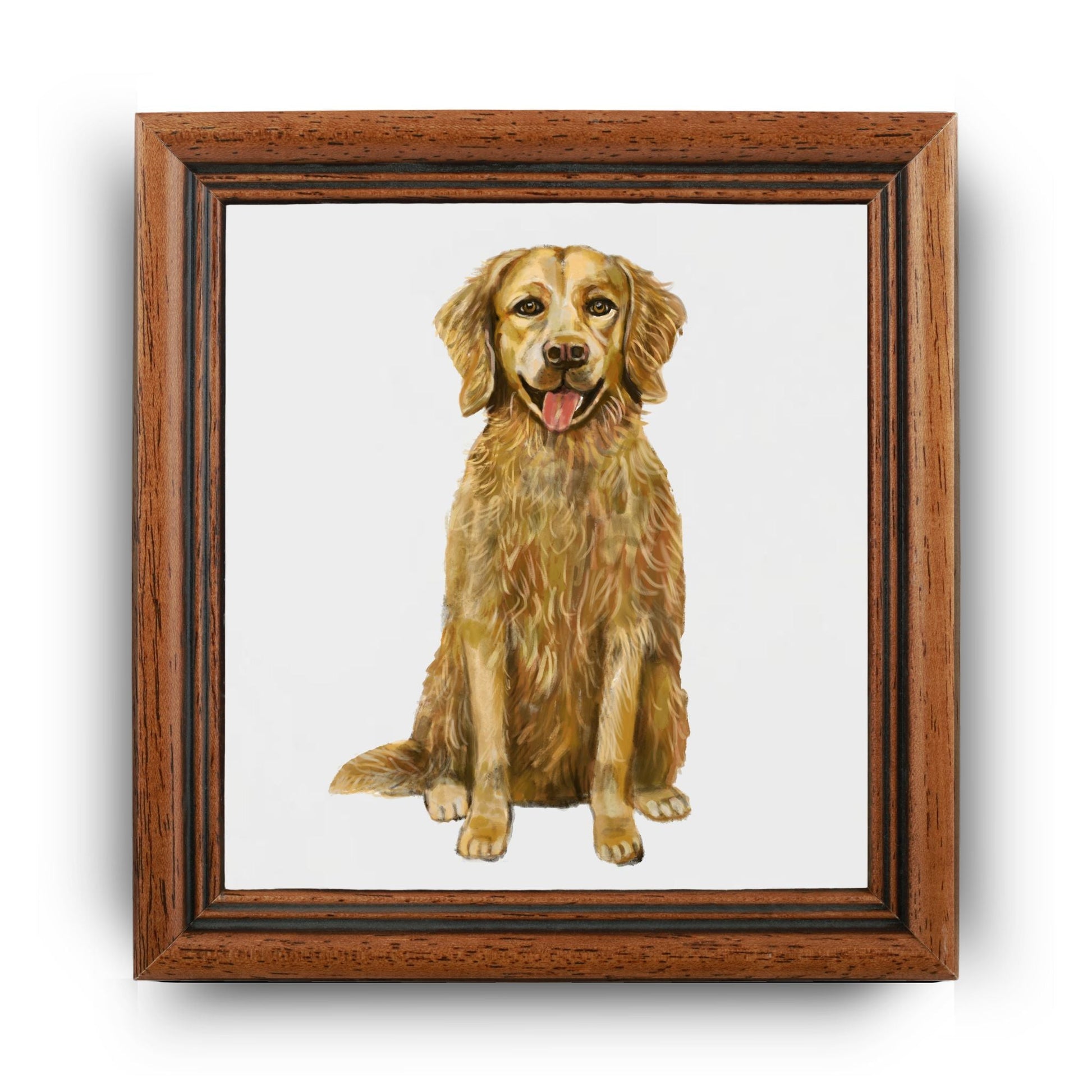 Golden Retriever Ceramic Tile - MerikaArt