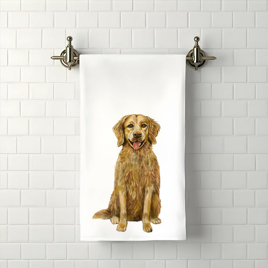 Golden Retriever Dog Bathroom Towel - MerikaArt