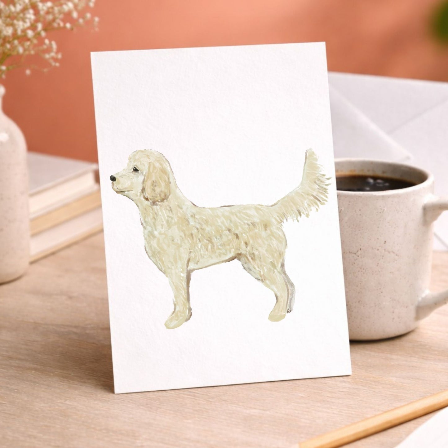 Golden Retriever Postcard - MerikaArt