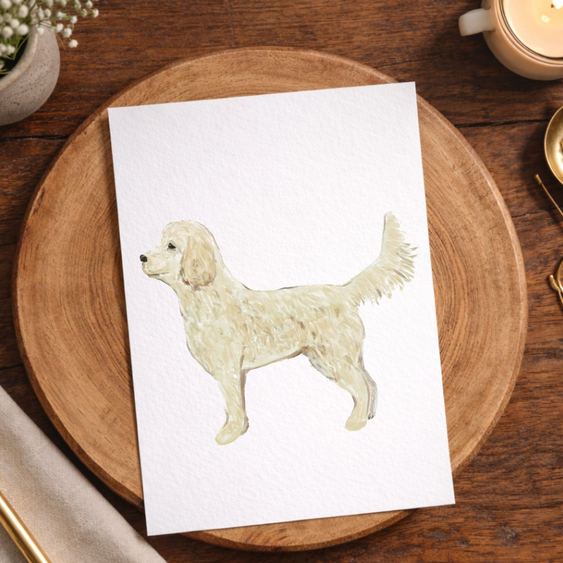 Golden Retriever Postcard - MerikaArt
