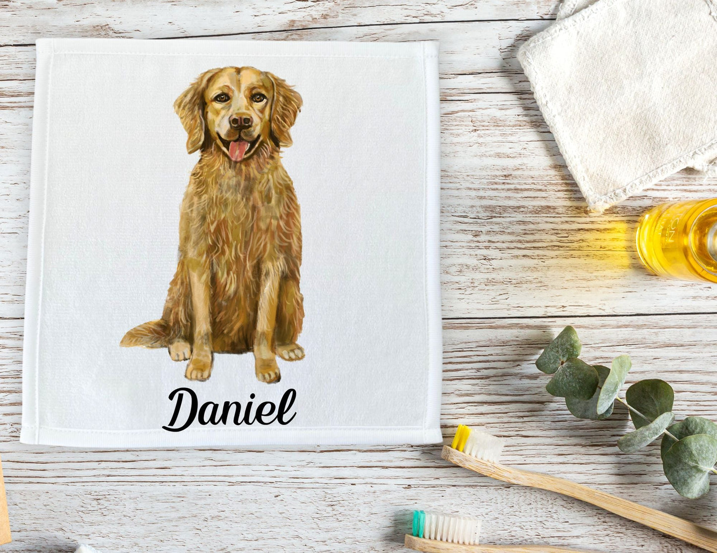 Golden Retriever Washcloth - MerikaArt