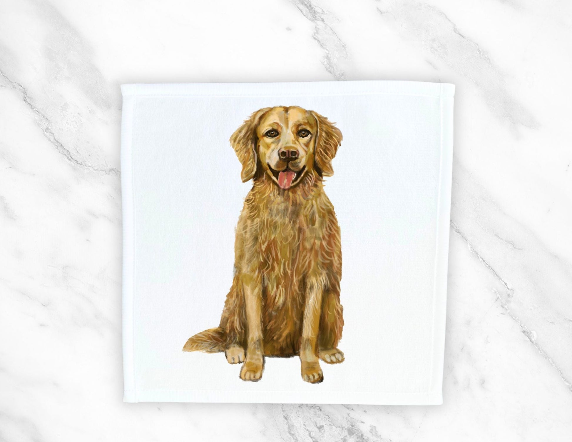 Golden Retriever Washcloth - MerikaArt