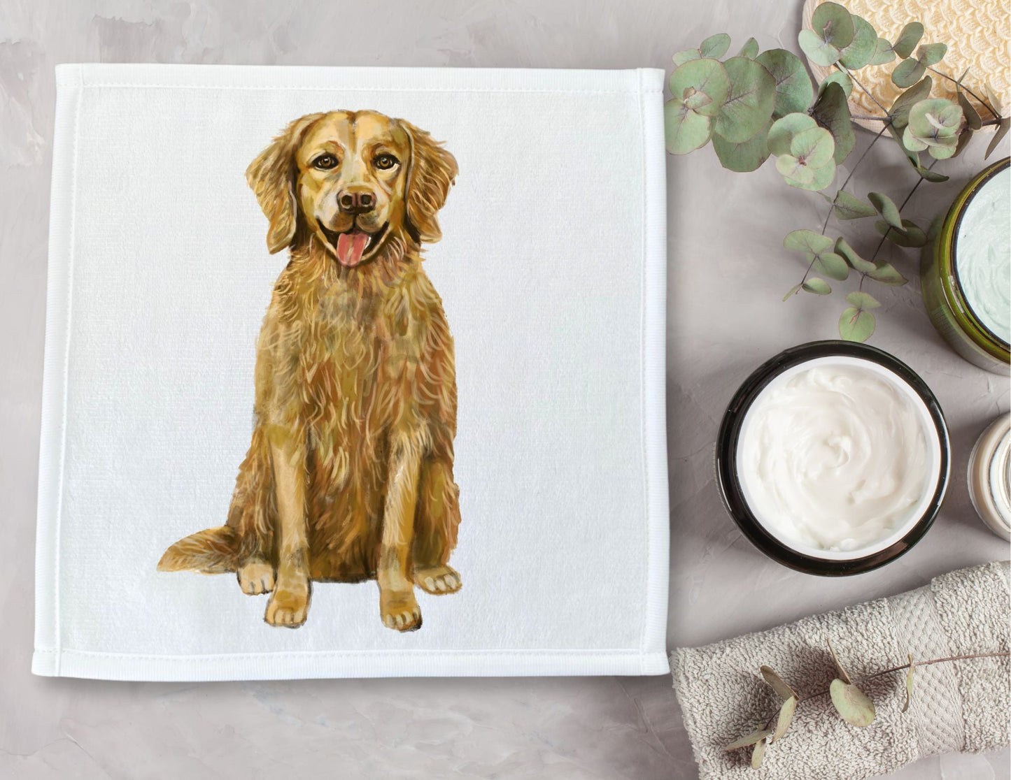 Golden Retriever Washcloth - MerikaArt
