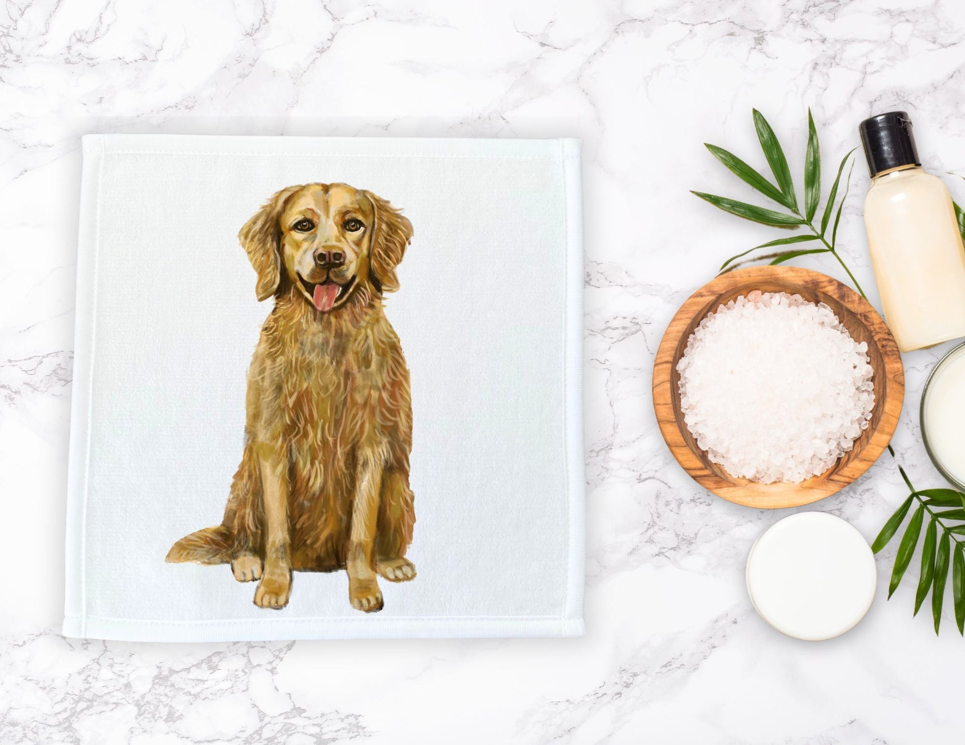 Golden Retriever Washcloth - MerikaArt