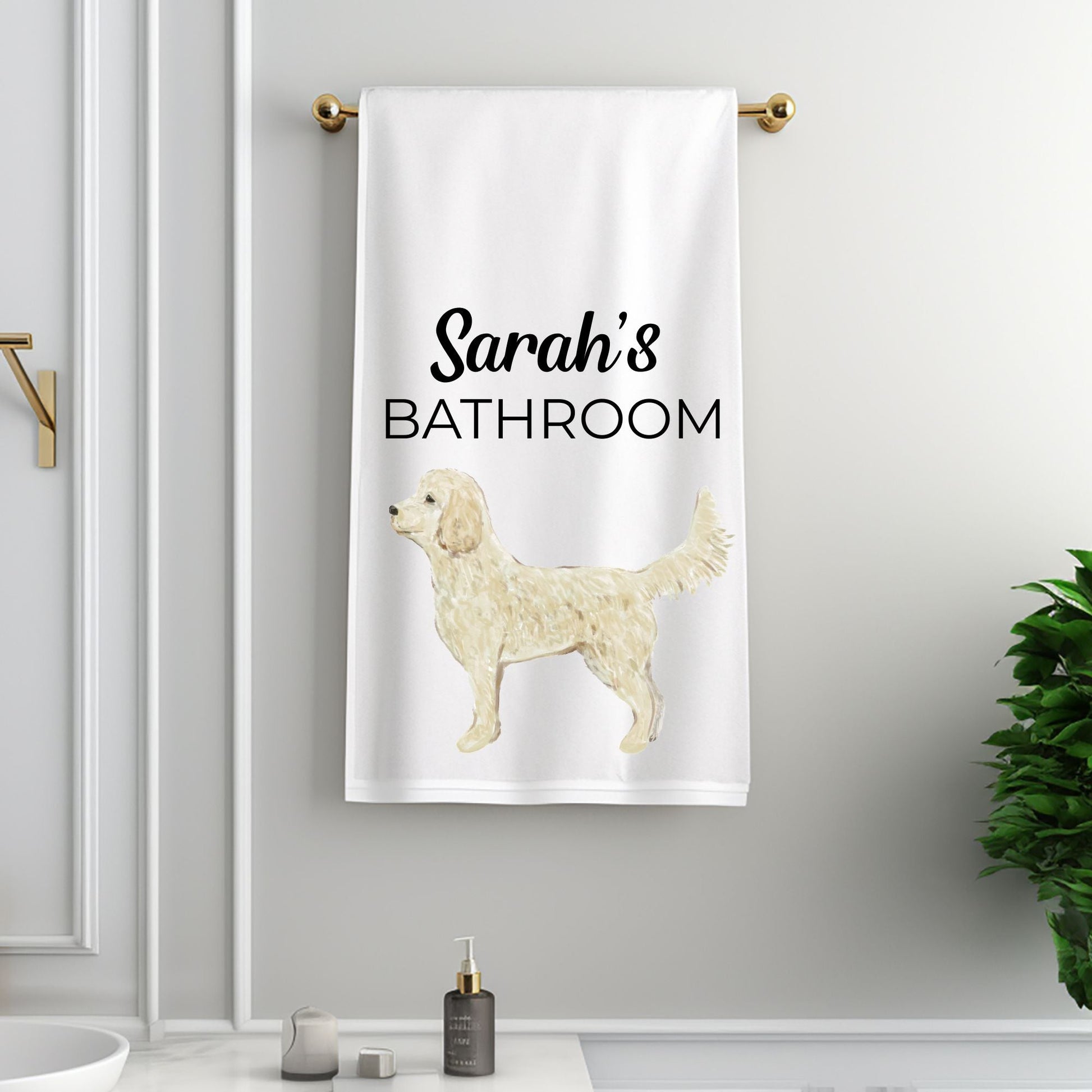 Goldendoodle Bathroom Towel - MerikaArt