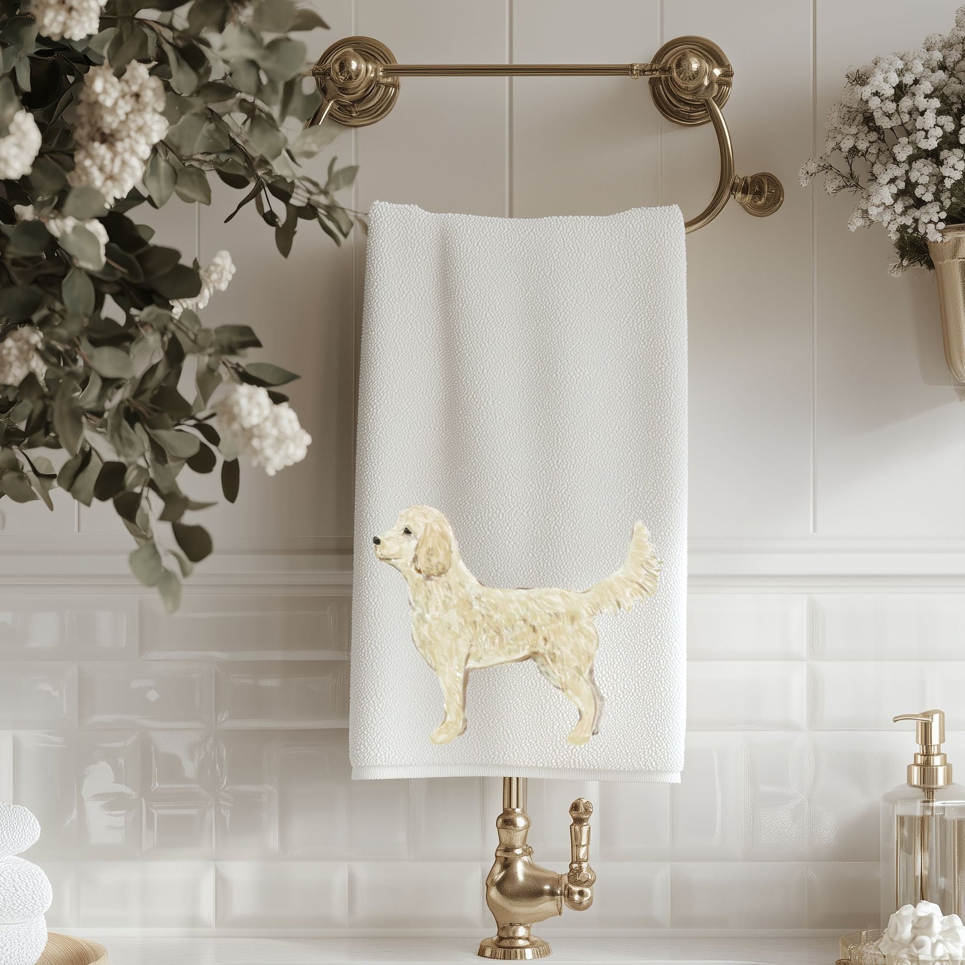 Goldendoodle Bathroom Towel - MerikaArt