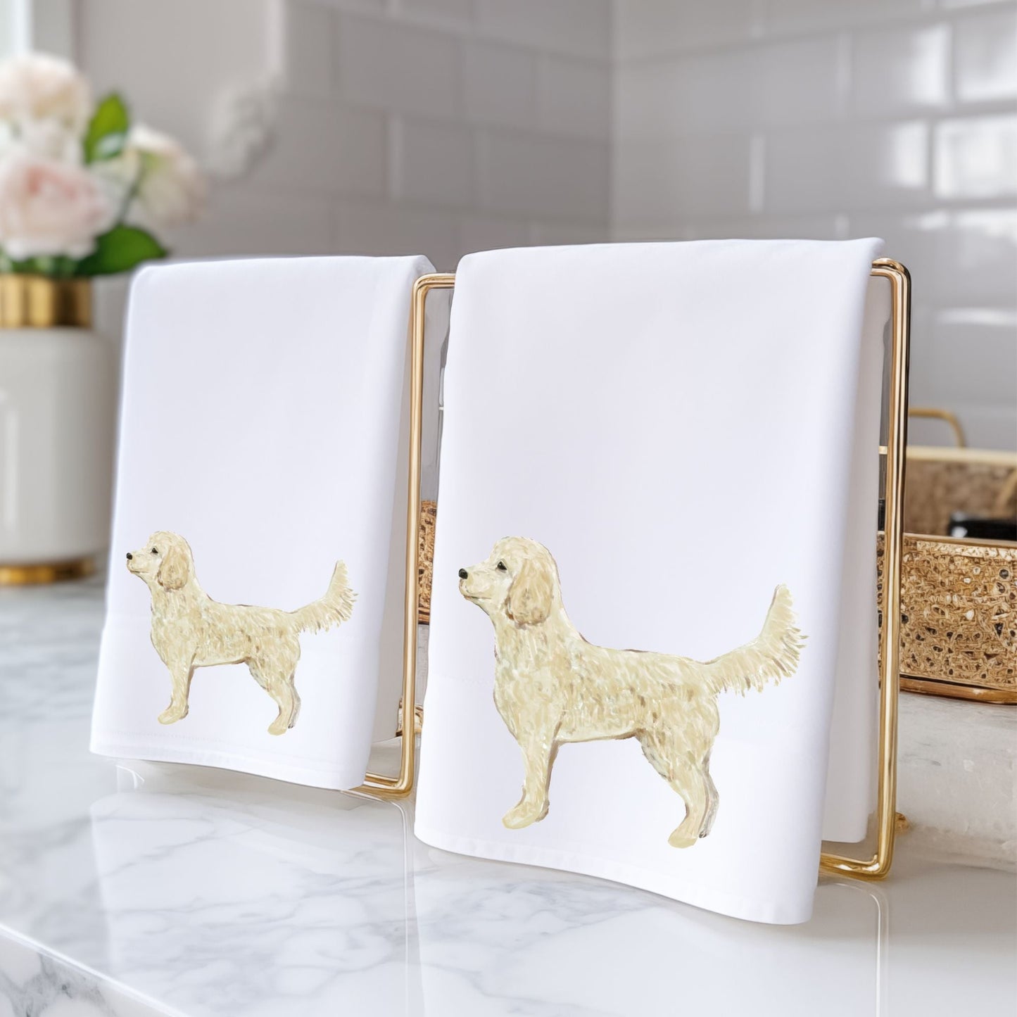 Goldendoodle Bathroom Towel - MerikaArt