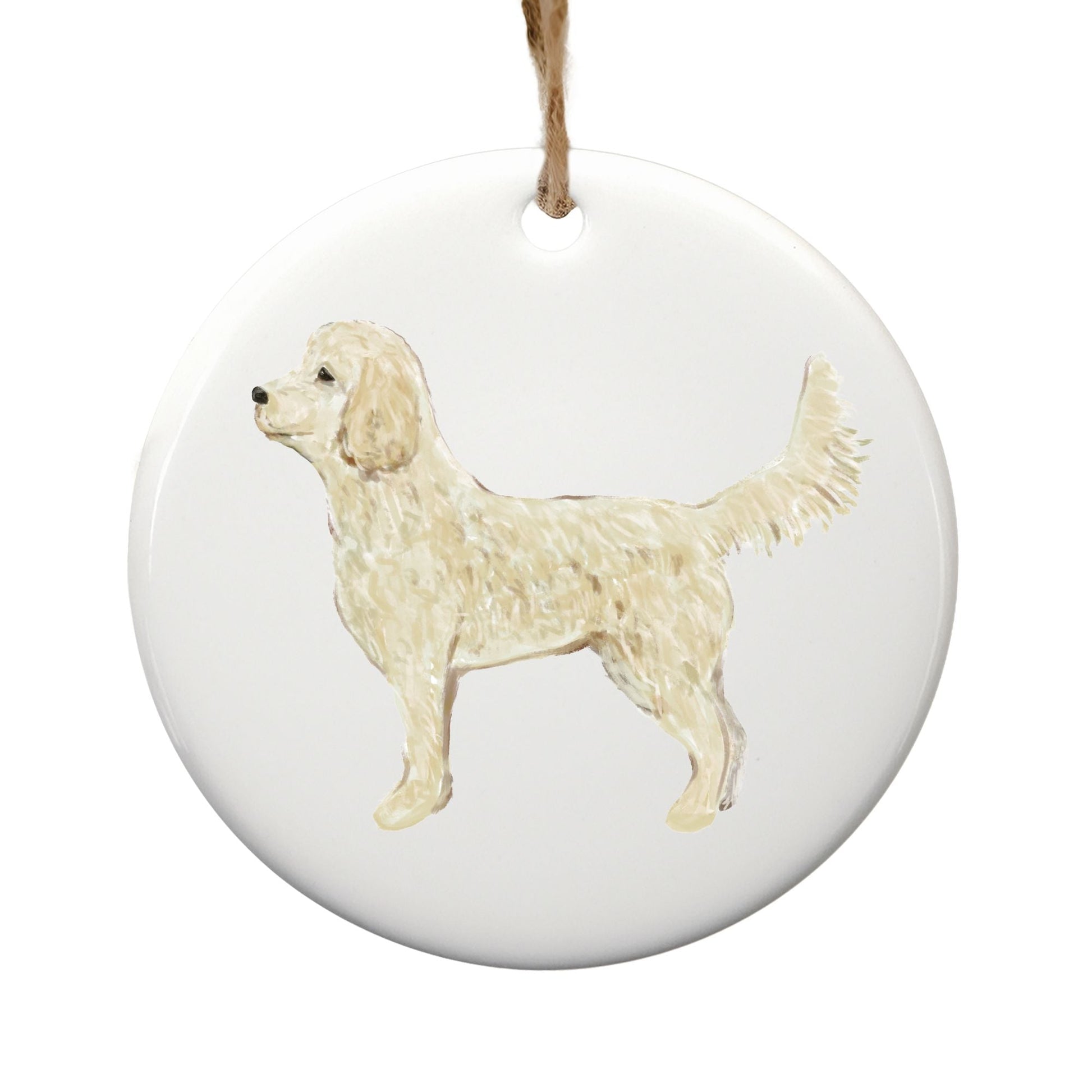 Goldendoodle Ceramic Ornament - MerikaArt