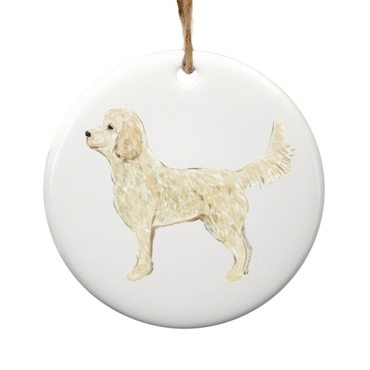 Goldendoodle Ceramic Ornament - MerikaArt