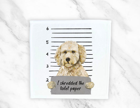 Goldendoodle Mugshot Washcloth - MerikaArt