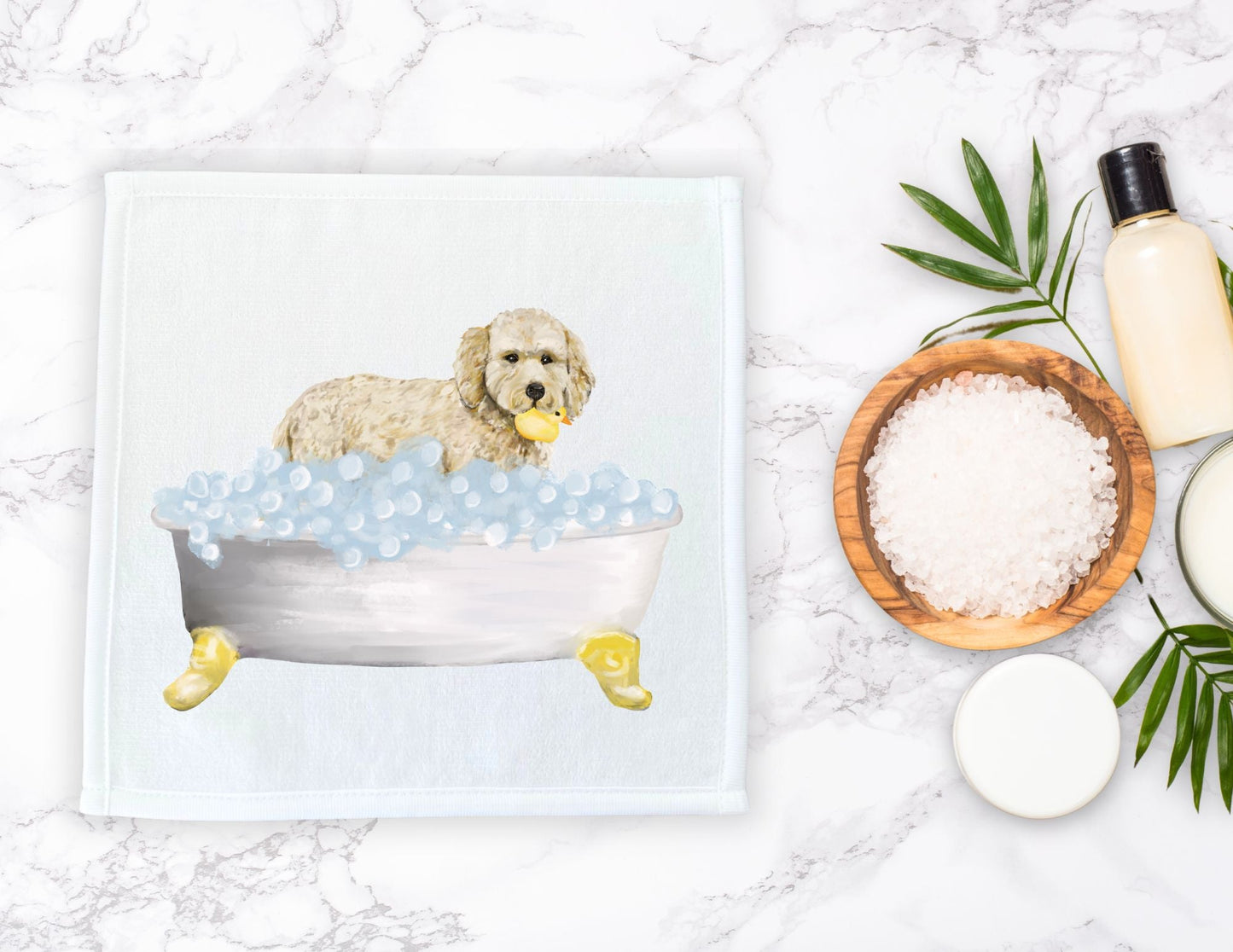 Goldendoodle Washcloth - MerikaArt