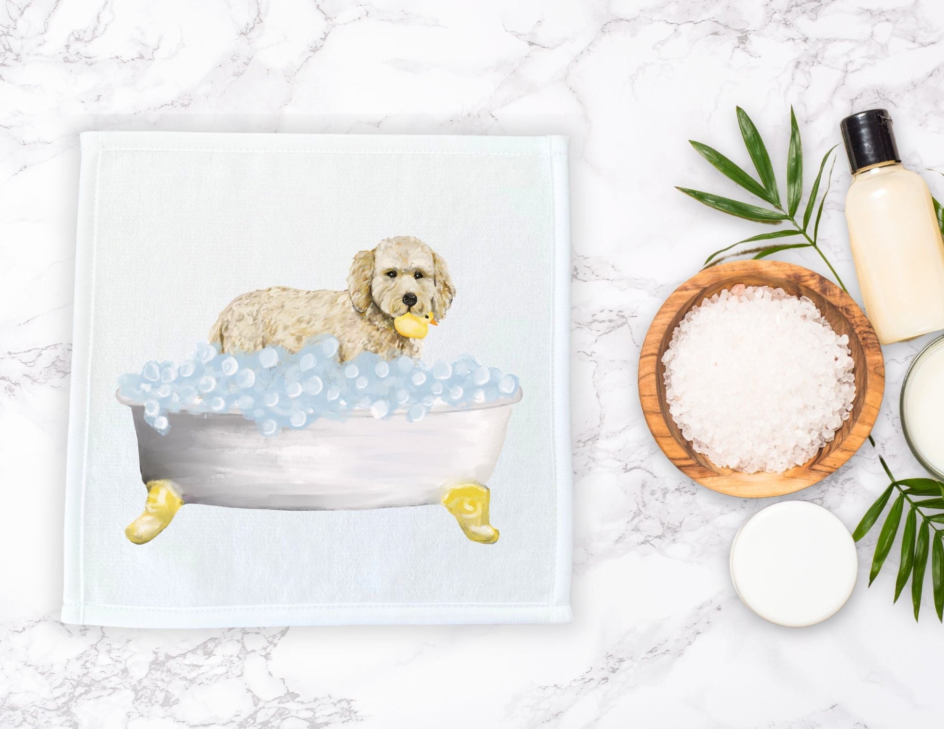 Goldendoodle Washcloth - MerikaArt