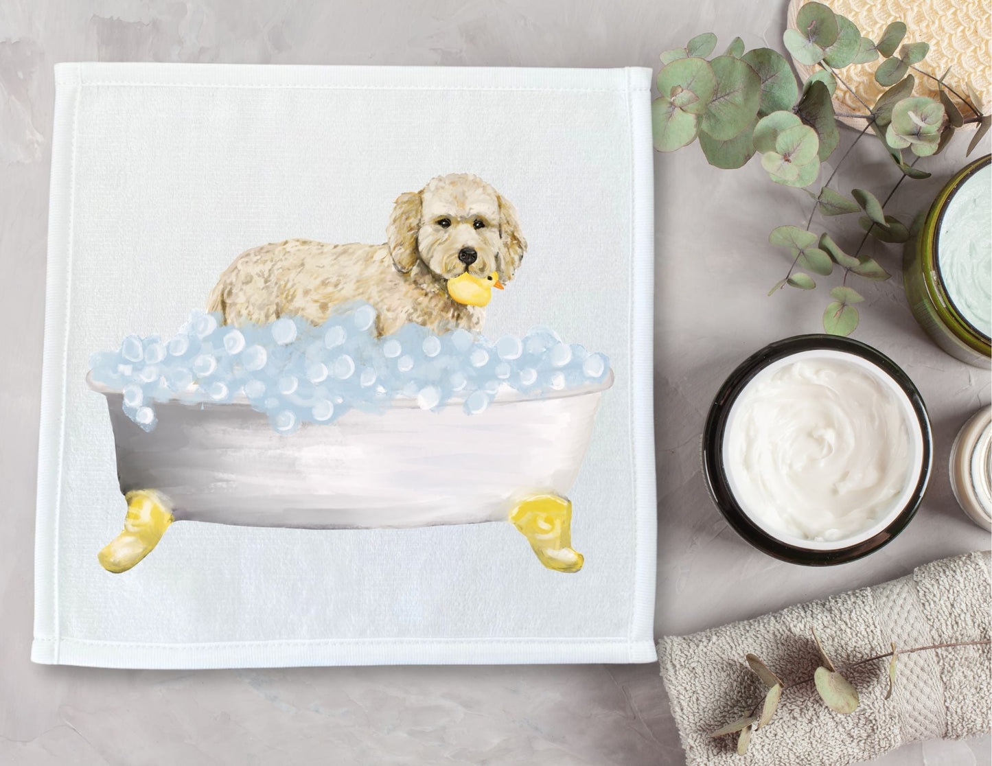 Goldendoodle Washcloth - MerikaArt