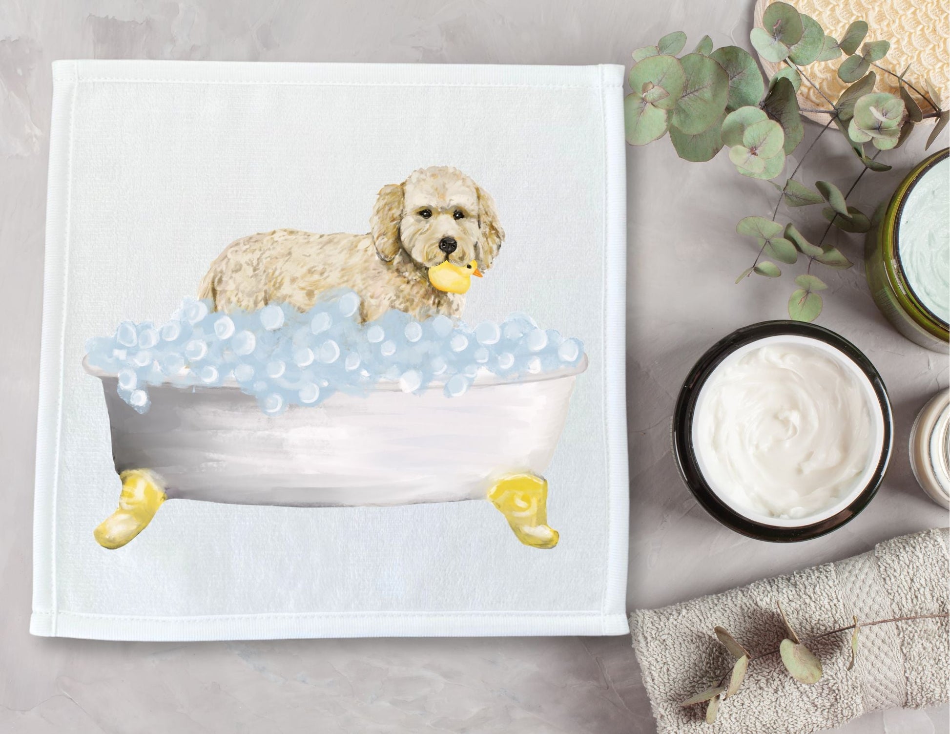 Goldendoodle Washcloth - MerikaArt
