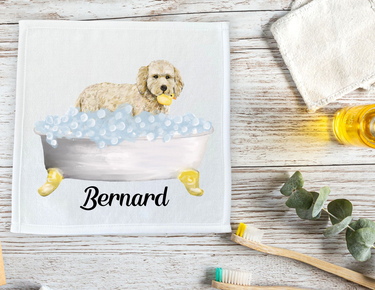 Goldendoodle Washcloth - MerikaArt