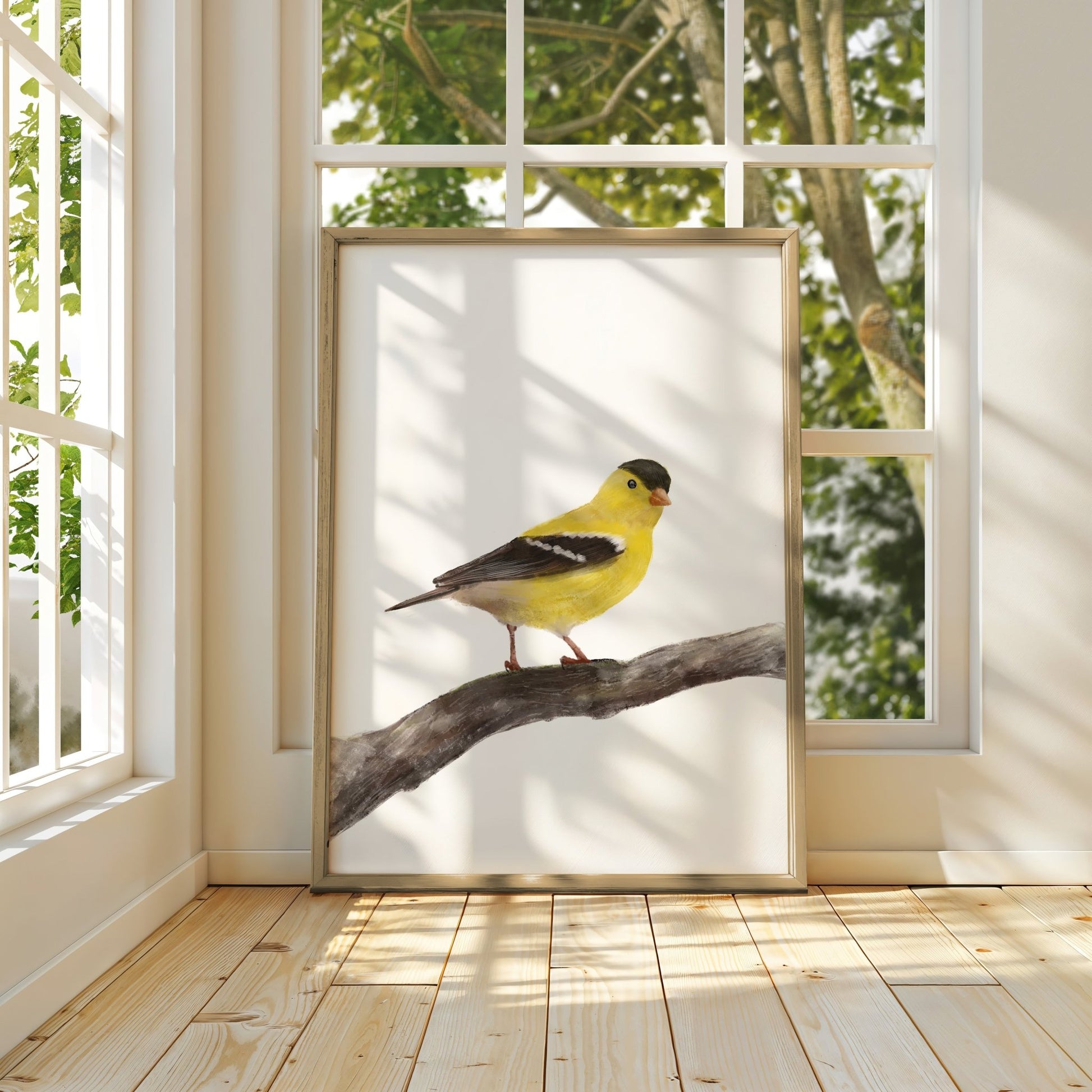 Goldfinch Art Print – Bright and Cheerful Bird Decor - MerikaArt