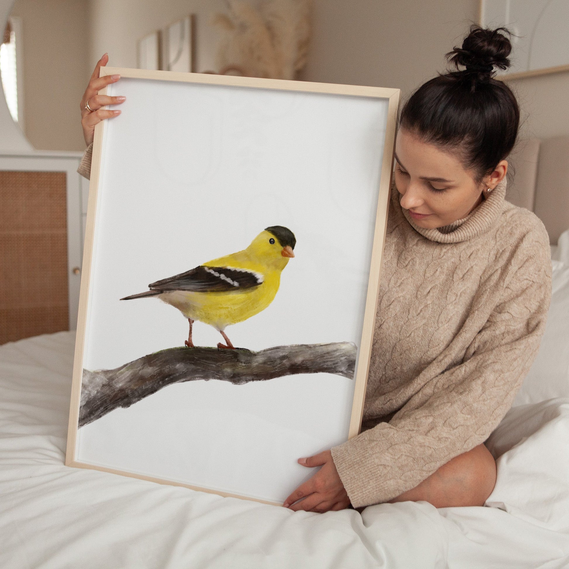 Goldfinch Art Print – Bright and Cheerful Bird Decor - MerikaArt