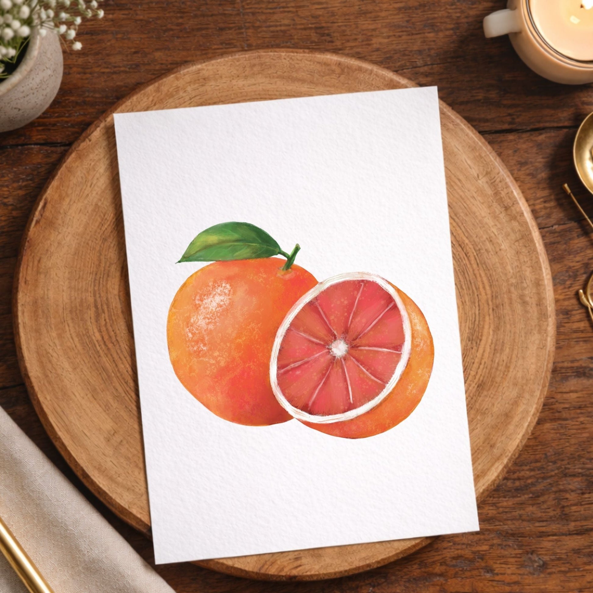 Grapefruit Postcard - MerikaArt
