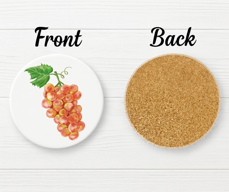 Grapes Ceramic Coaster - MerikaArt