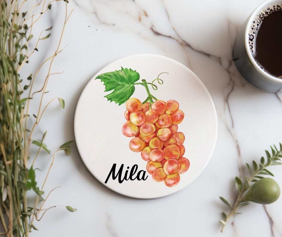 Grapes Ceramic Coaster - MerikaArt