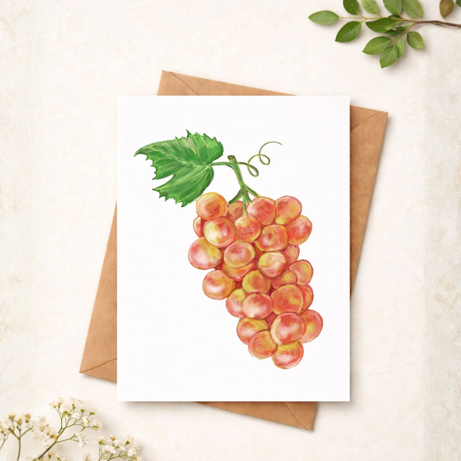 Grapes Postcard - MerikaArt