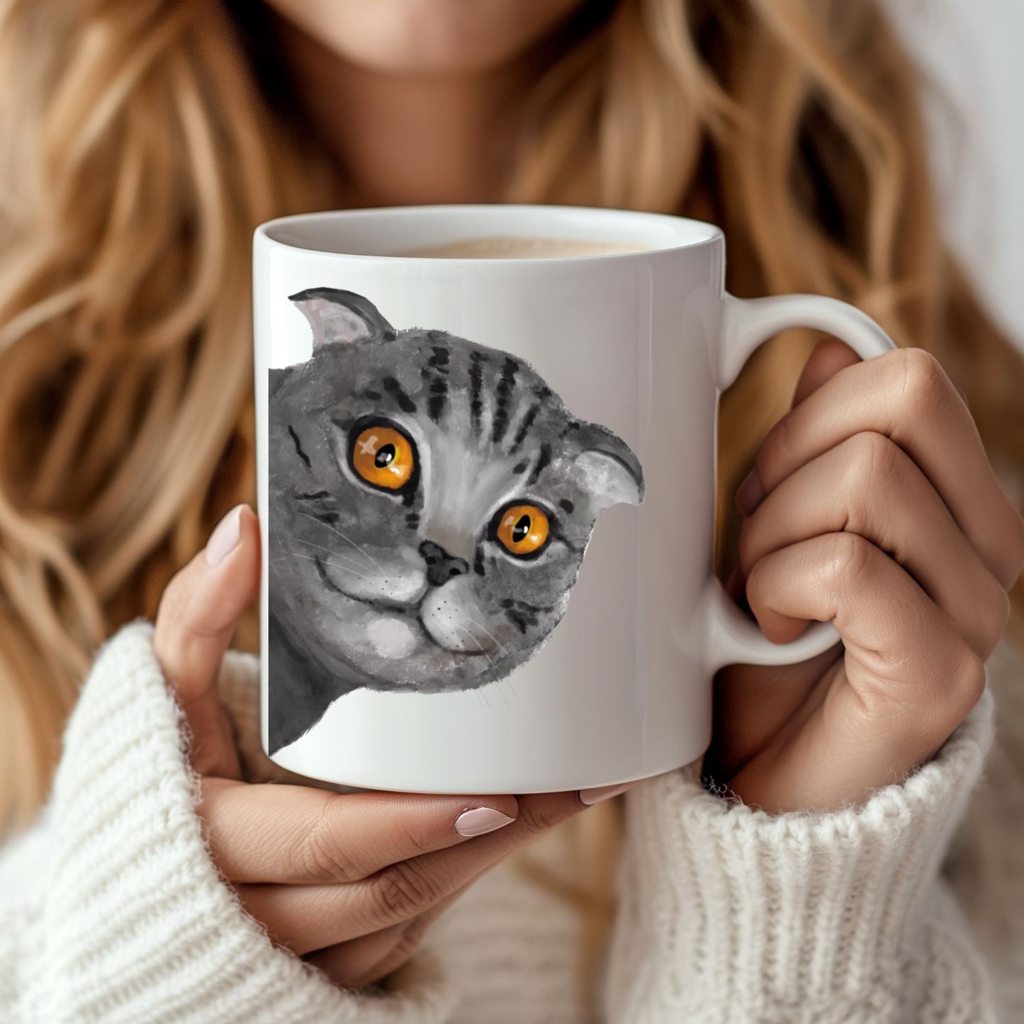 Gray Cat Mug - MerikaArt