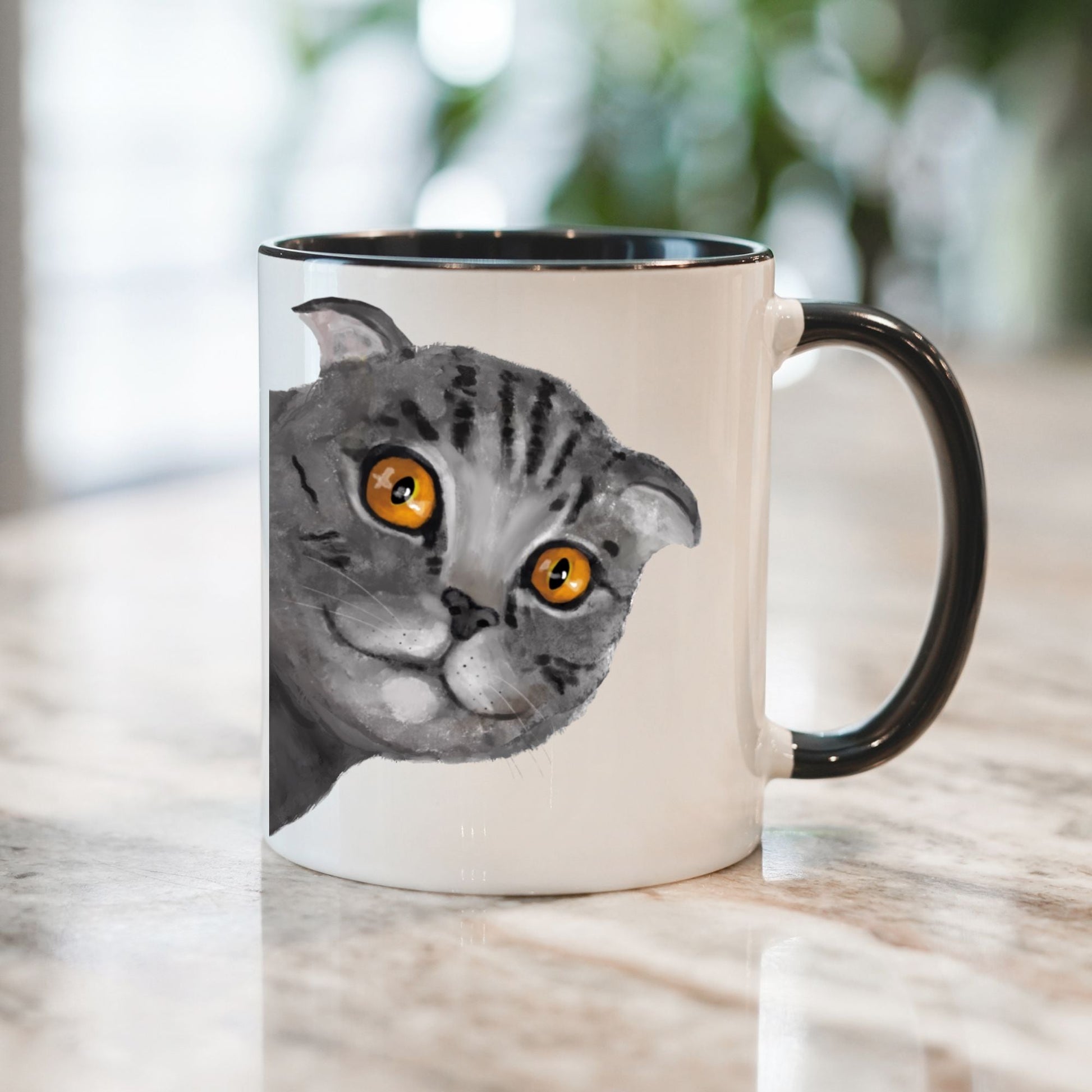 Gray Cat Mug - MerikaArt