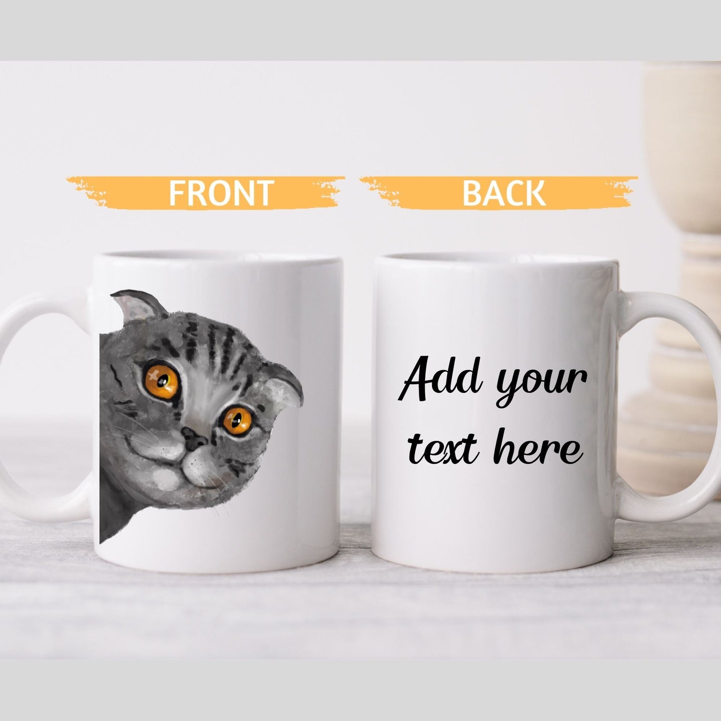 Gray Cat Mug - MerikaArt