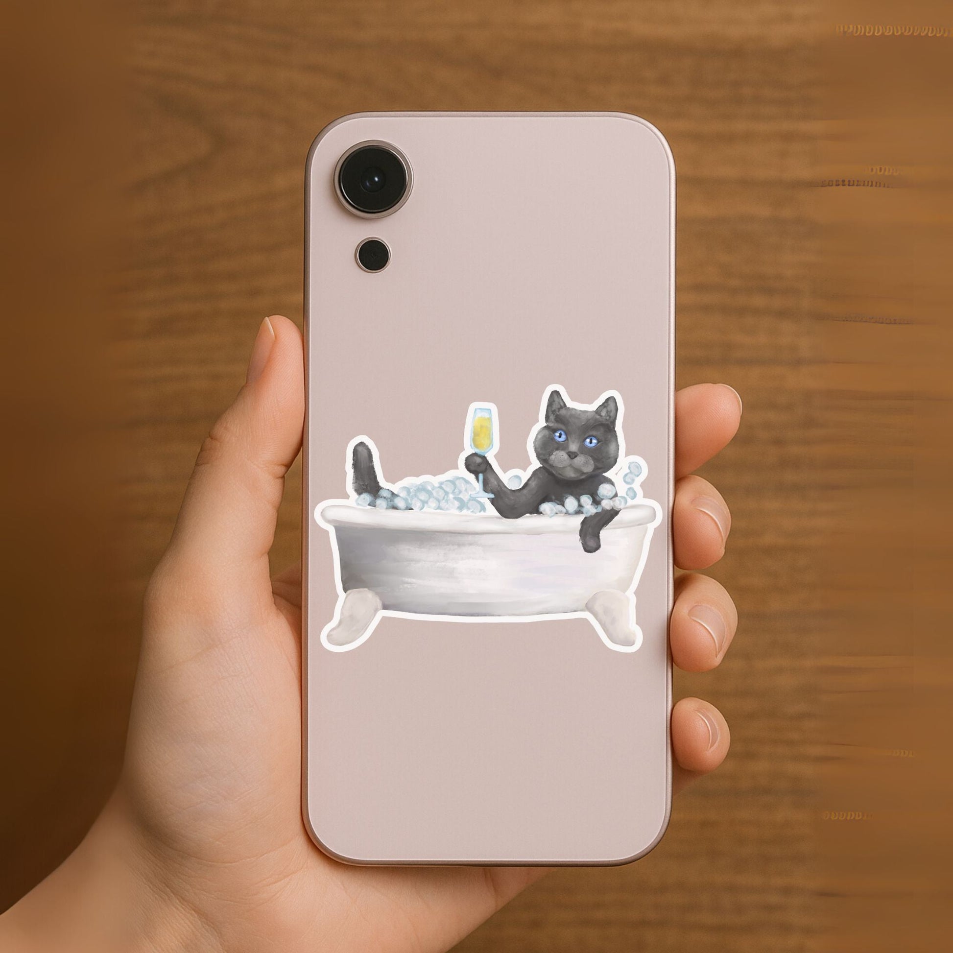 Gray Cat Vinyl Sticker - MerikaArt