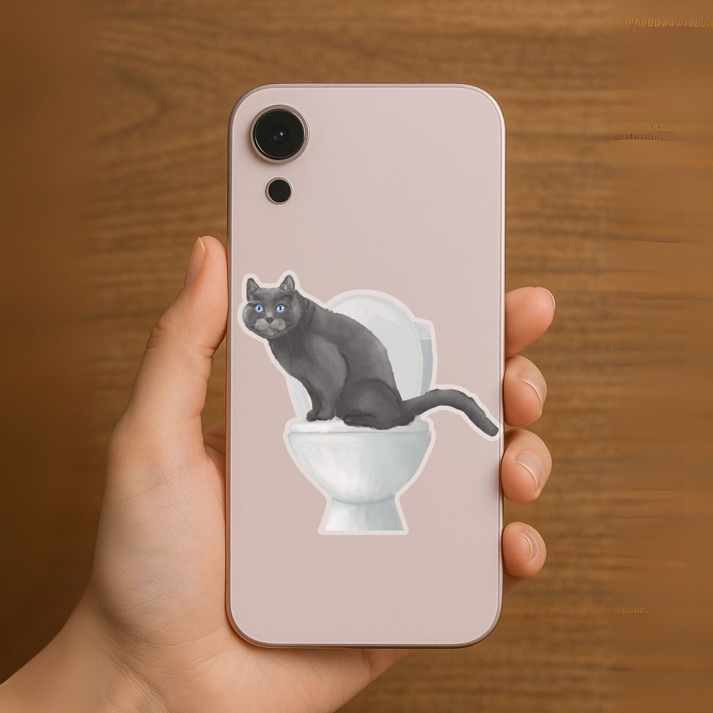Gray Cat Vinyl Sticker - MerikaArt