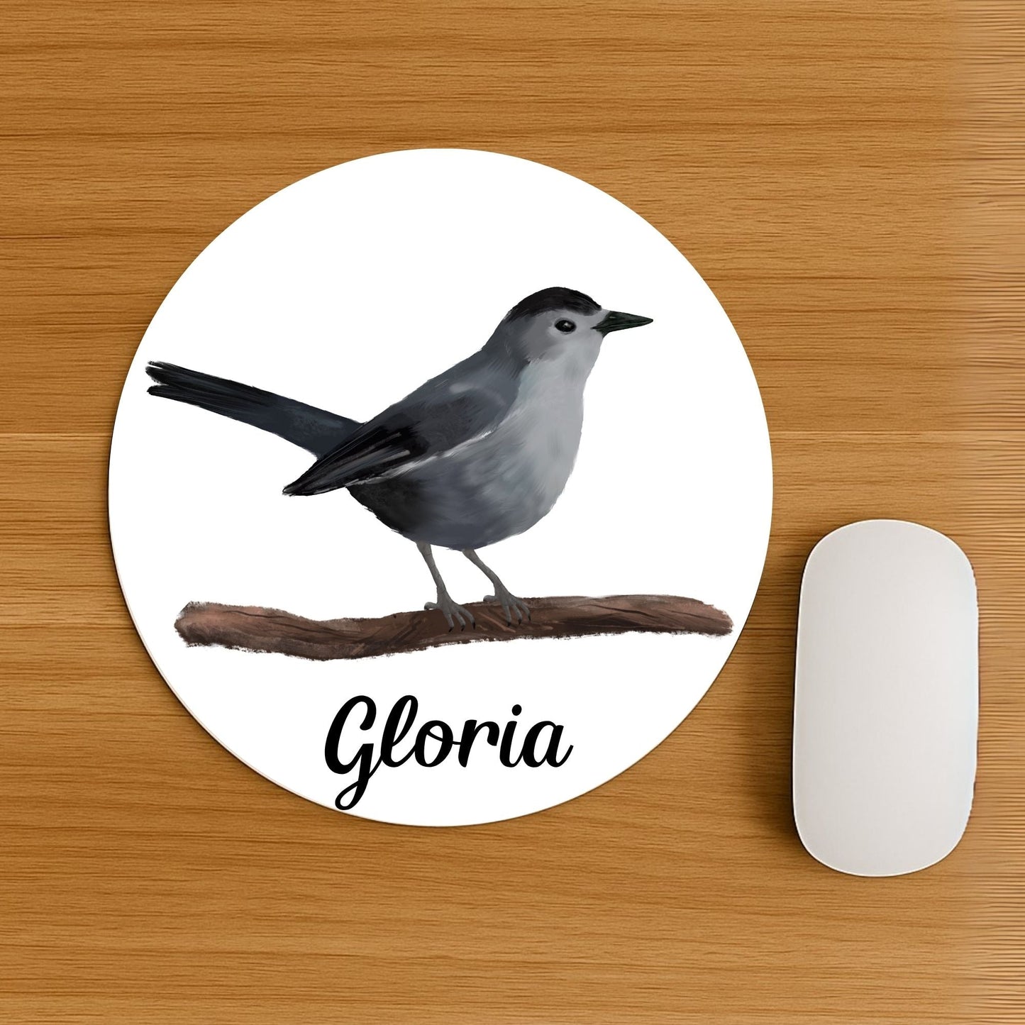 Gray Catbird Mousepad - MerikaArt