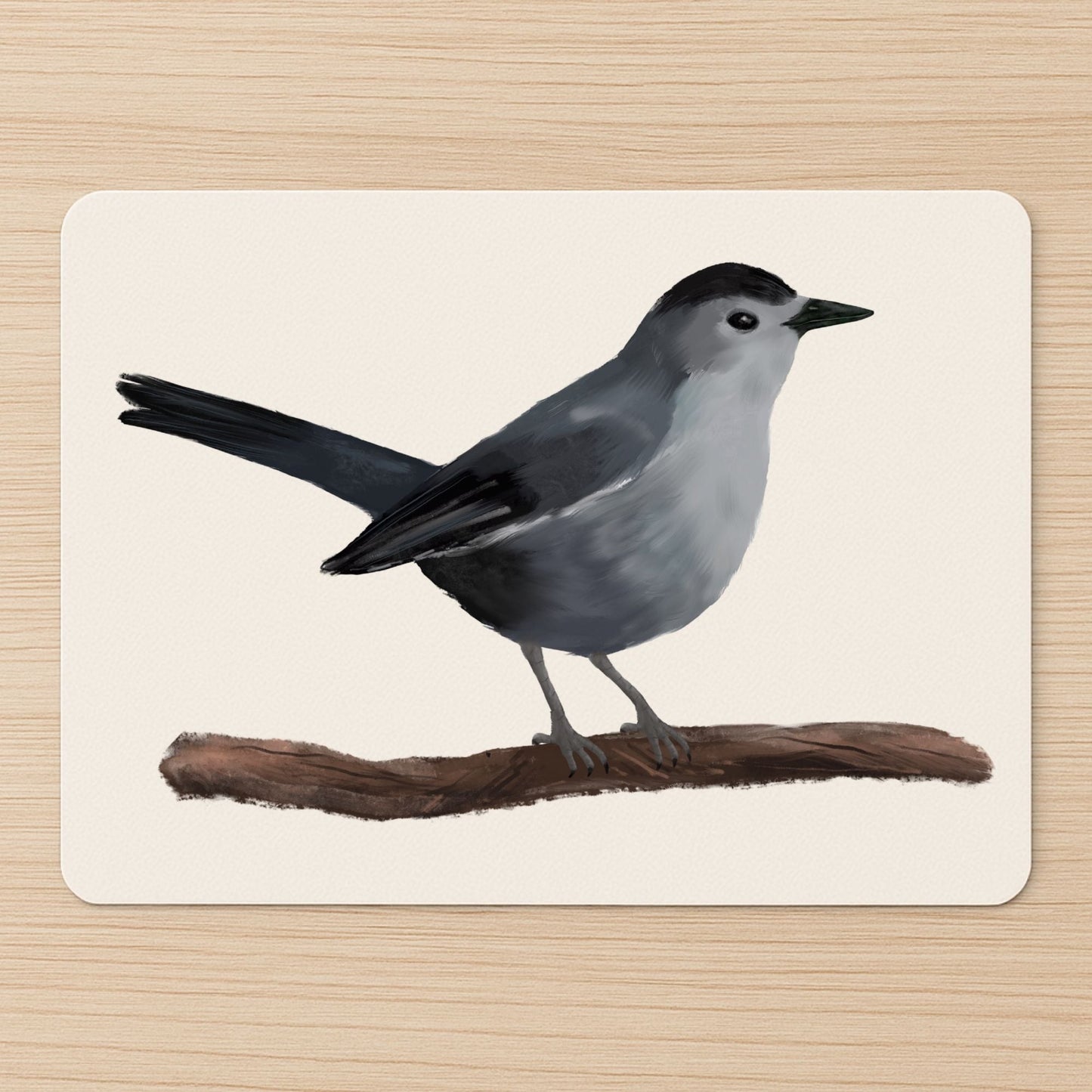 Gray Catbird Mousepad - MerikaArt