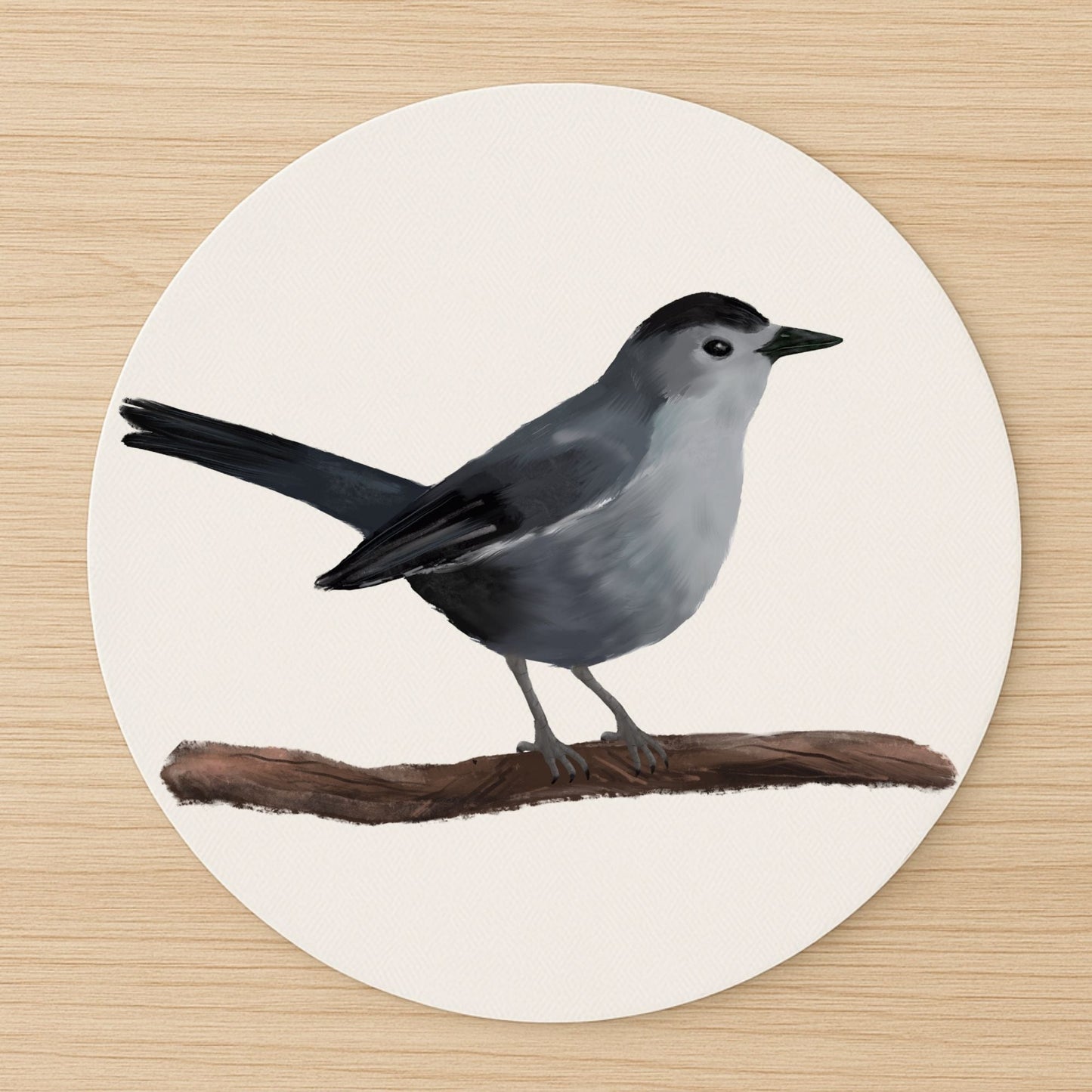 Gray Catbird Mousepad - MerikaArt