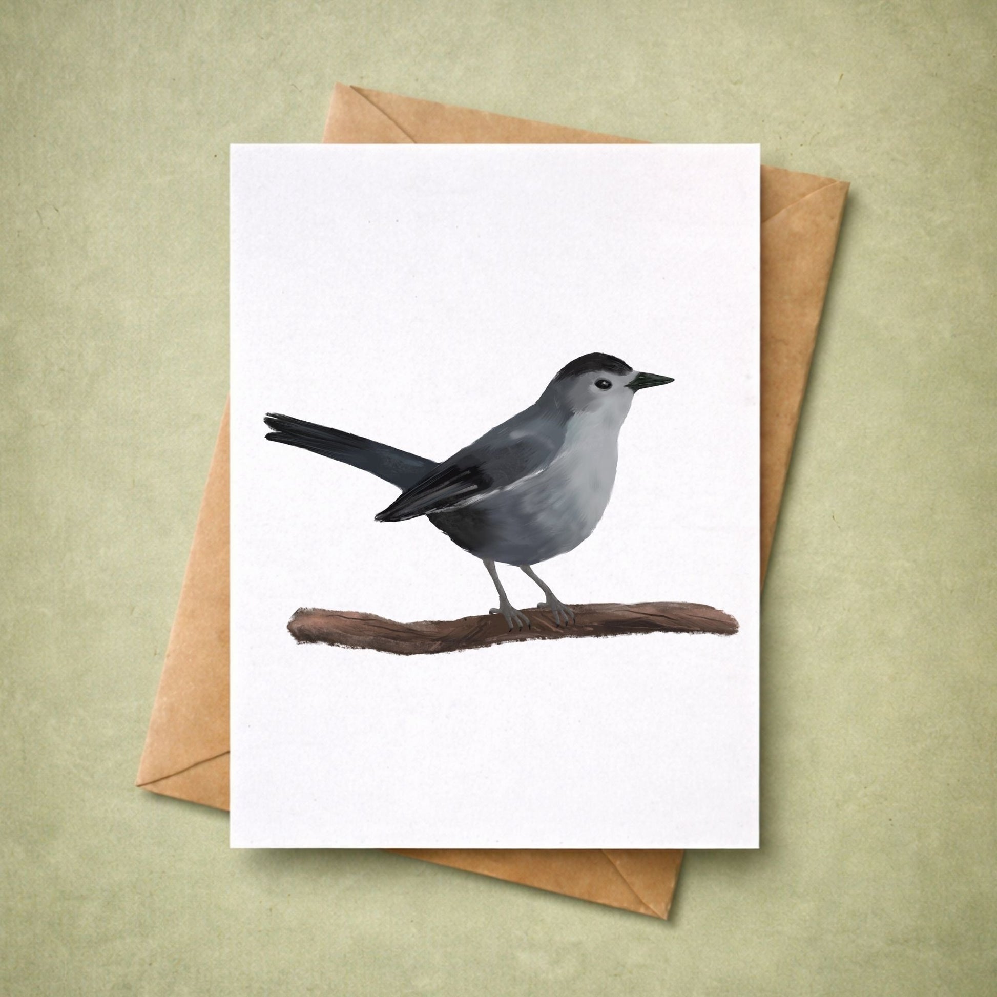 Gray Catbird Postcard - MerikaArt
