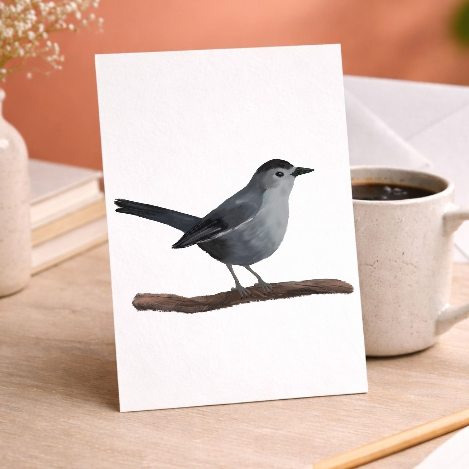 Gray Catbird Postcard - MerikaArt