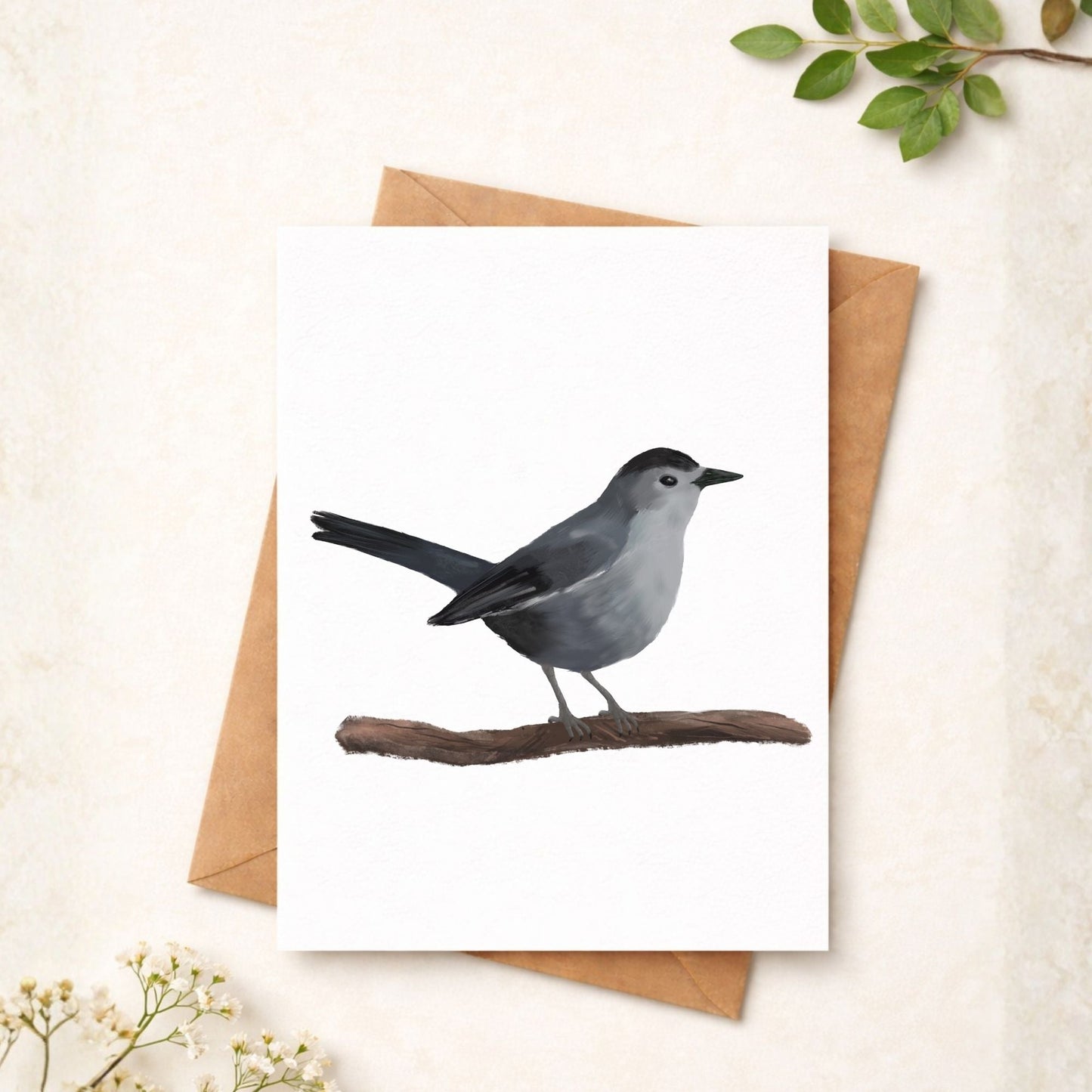 Gray Catbird Postcard - MerikaArt