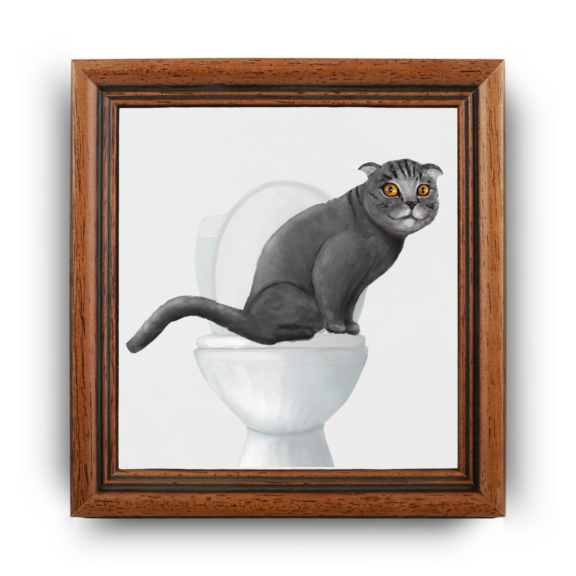 Gray Scottish Fold Bathroom Ceramic Tile - MerikaArt