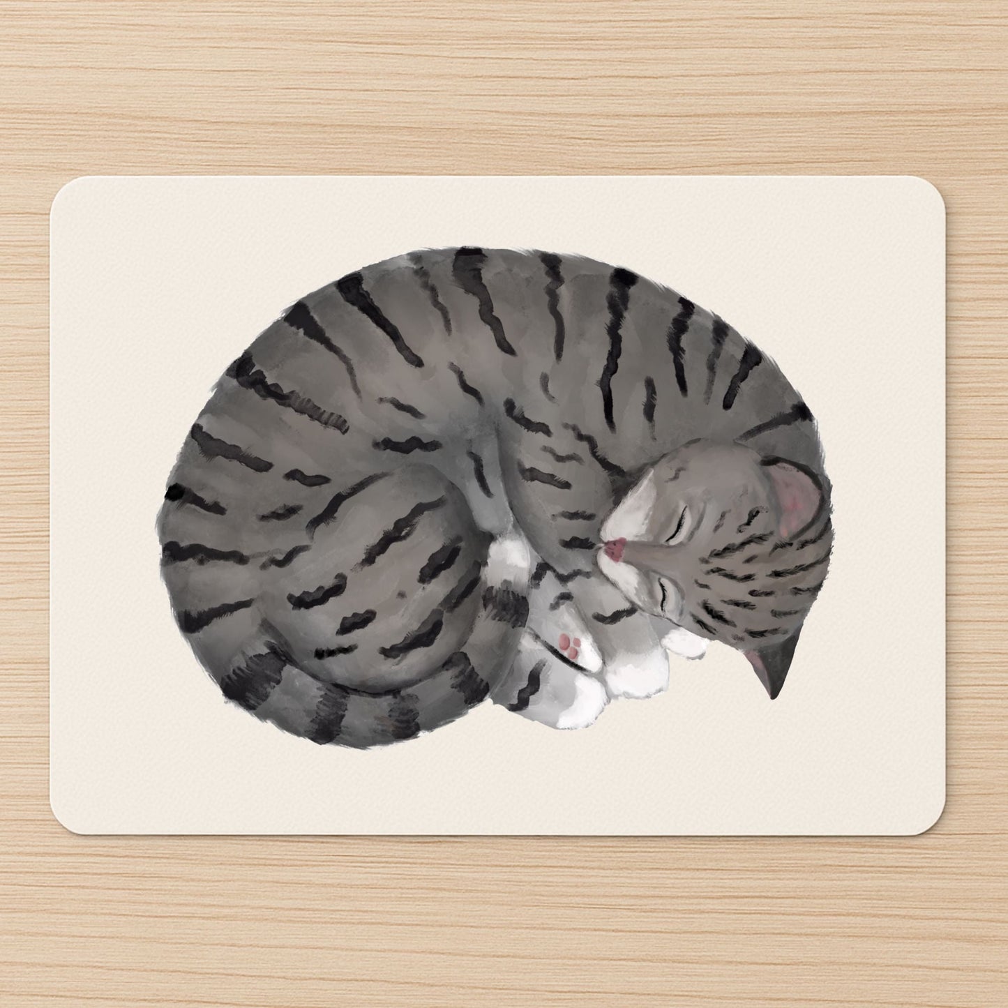 Gray Tabby Cat Mousepad - MerikaArt