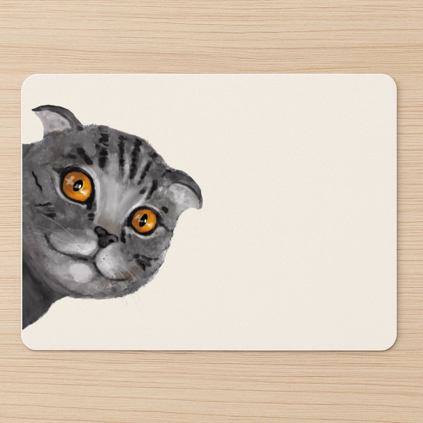 Gray Tabby Cat Mousepad - MerikaArt