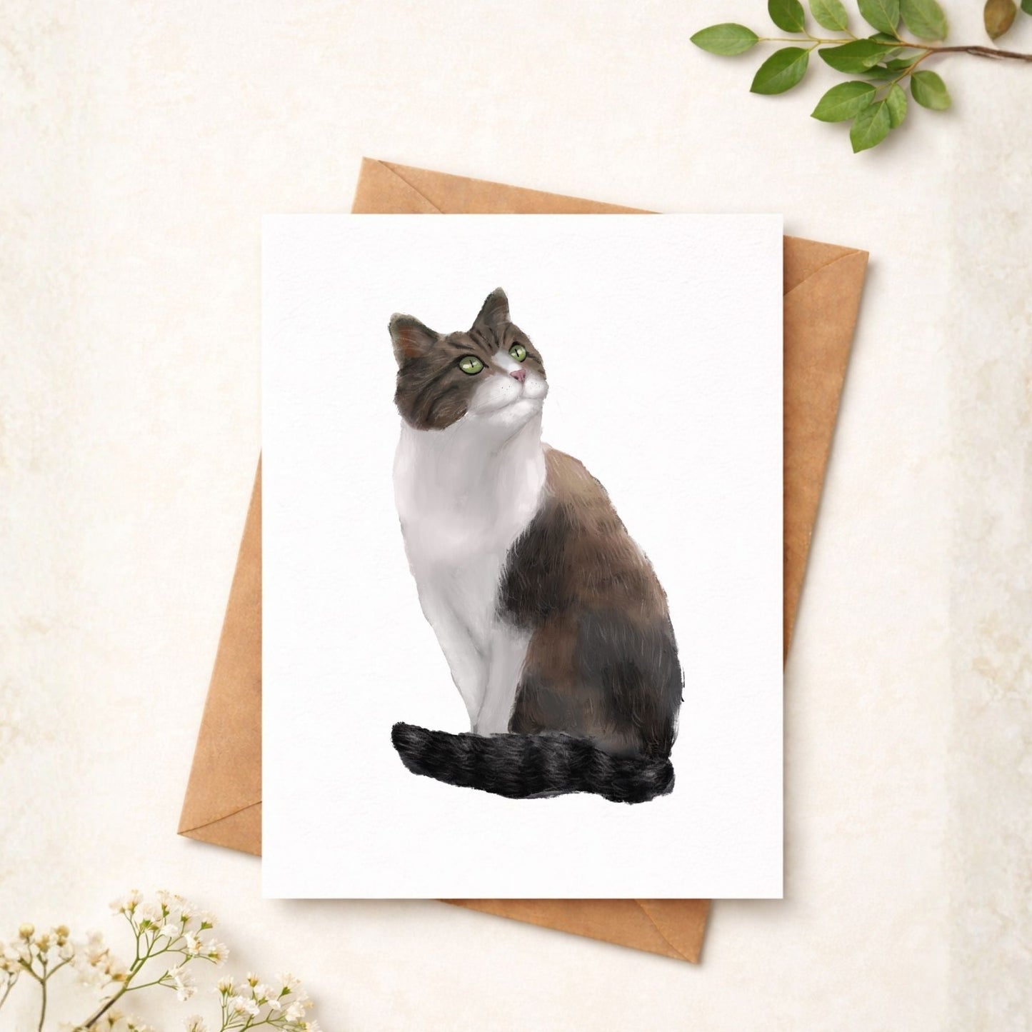 Gray Tabby Cat Postcard - MerikaArt