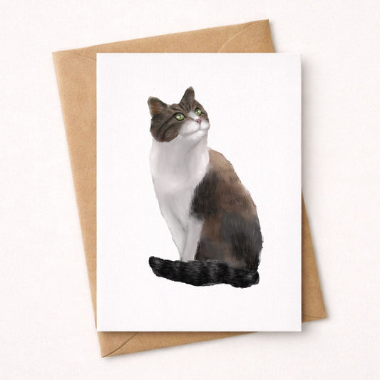 Gray Tabby Cat Postcard - MerikaArt
