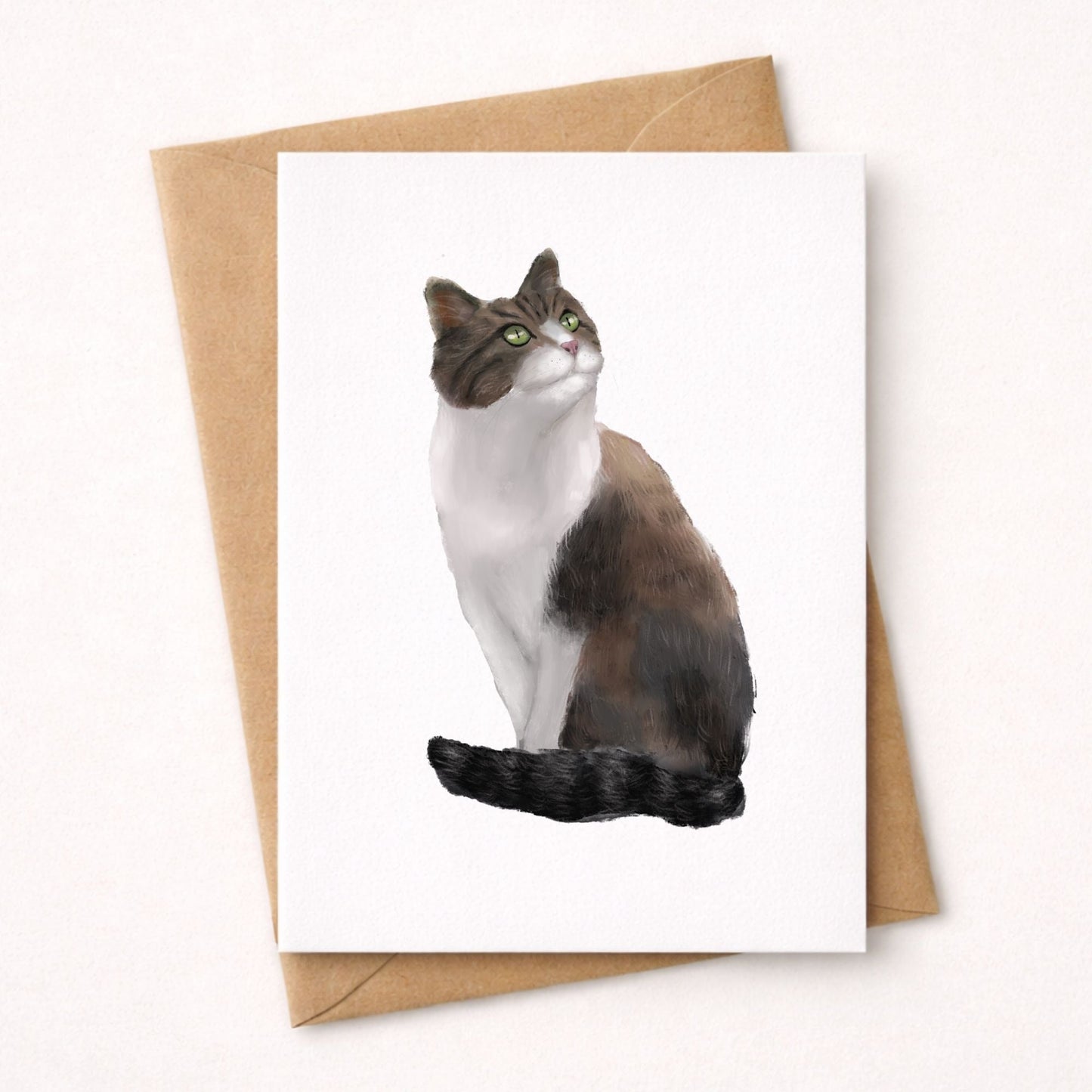 Gray Tabby Cat Postcard - MerikaArt