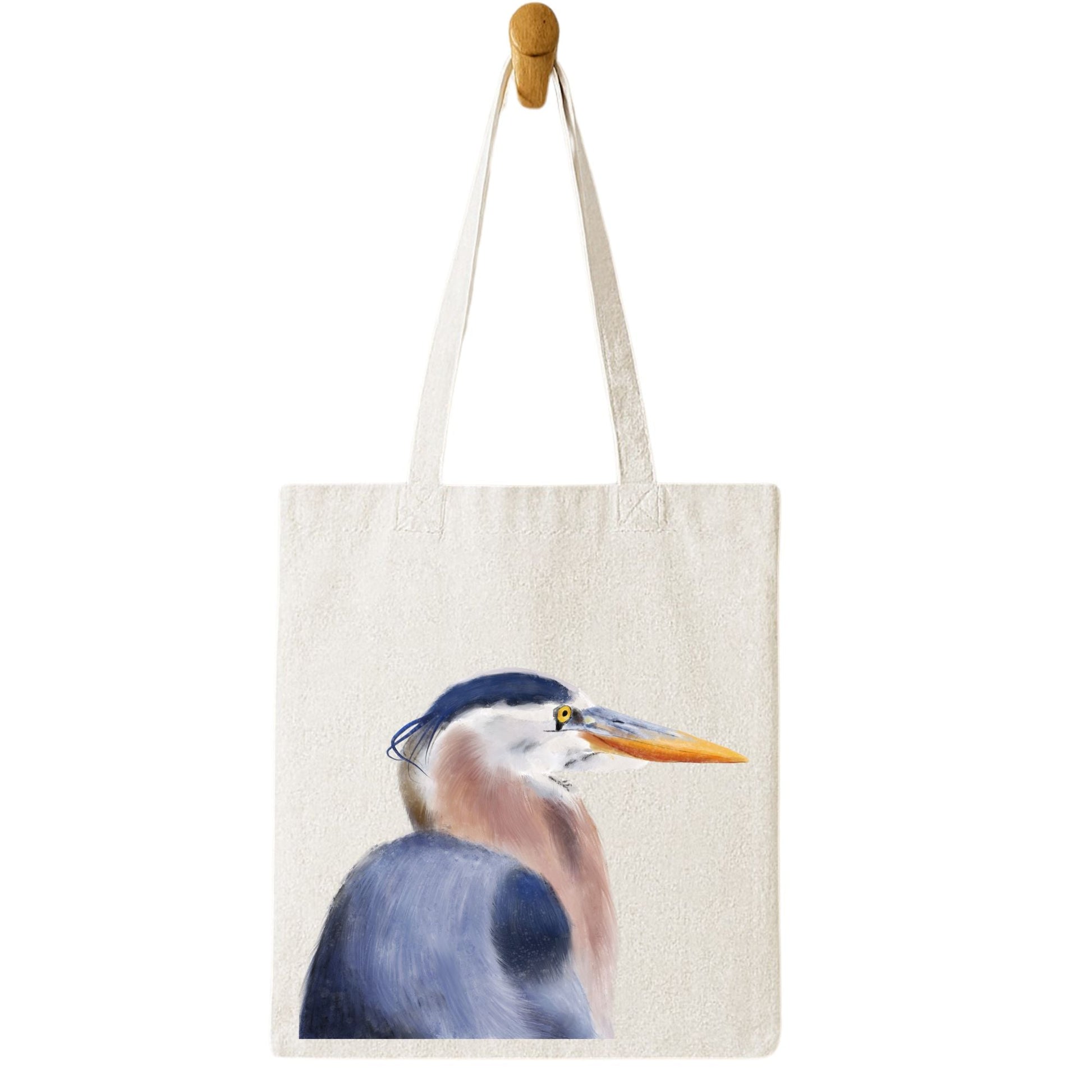 Great Blue Heron Canvas Tote Bag - MerikaArt