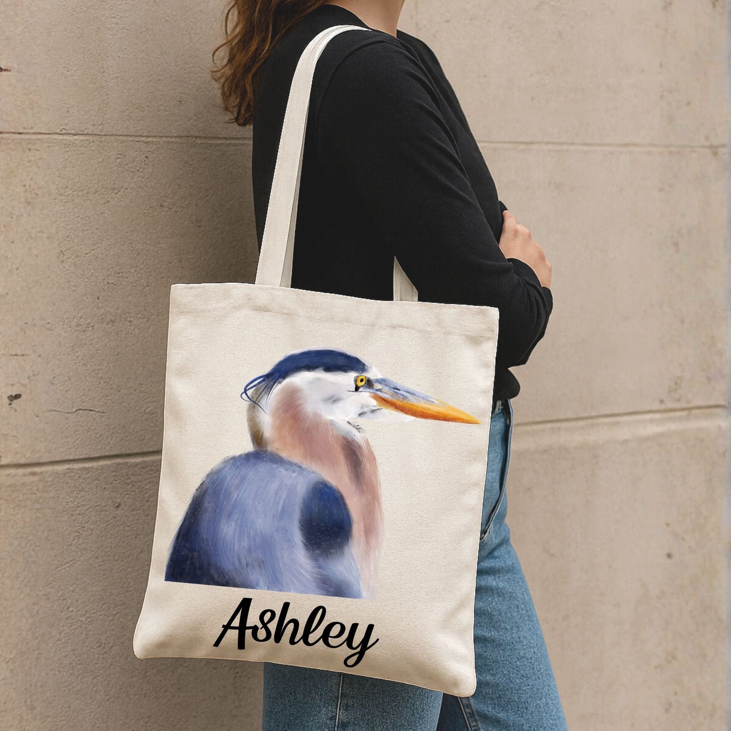 Great Blue Heron Canvas Tote Bag - MerikaArt